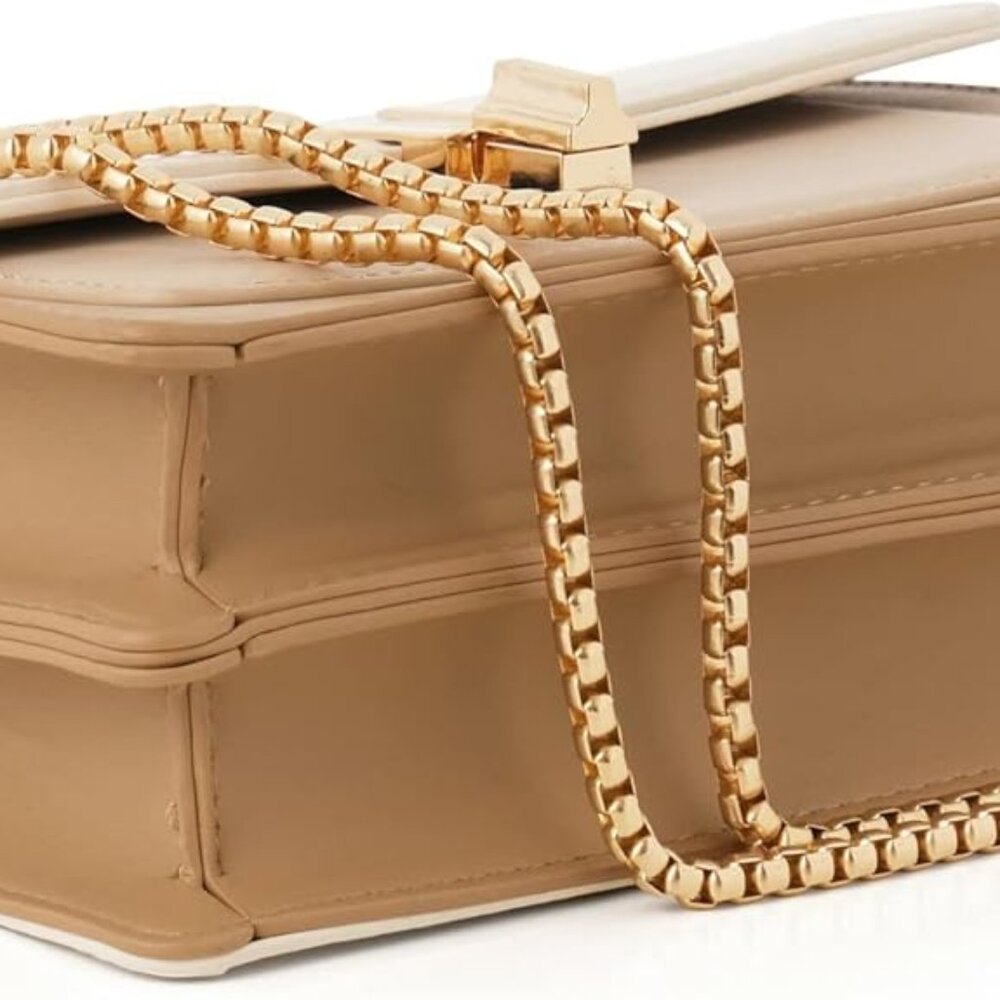 Color-Block Crossbody Bags for Women Leather Cross Body Purses Cute Designer Han